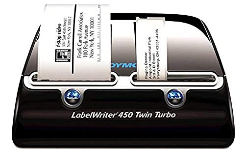 DYMO LabelWriter 450 Twin Turbo Etikettendrucker | für bis zu 71 Etiketten/Minute | Dual-Etiketten 300 dpi. Thermodirekt Etikettiergerät | USB | für LW Etiketten bis 60mm Breite